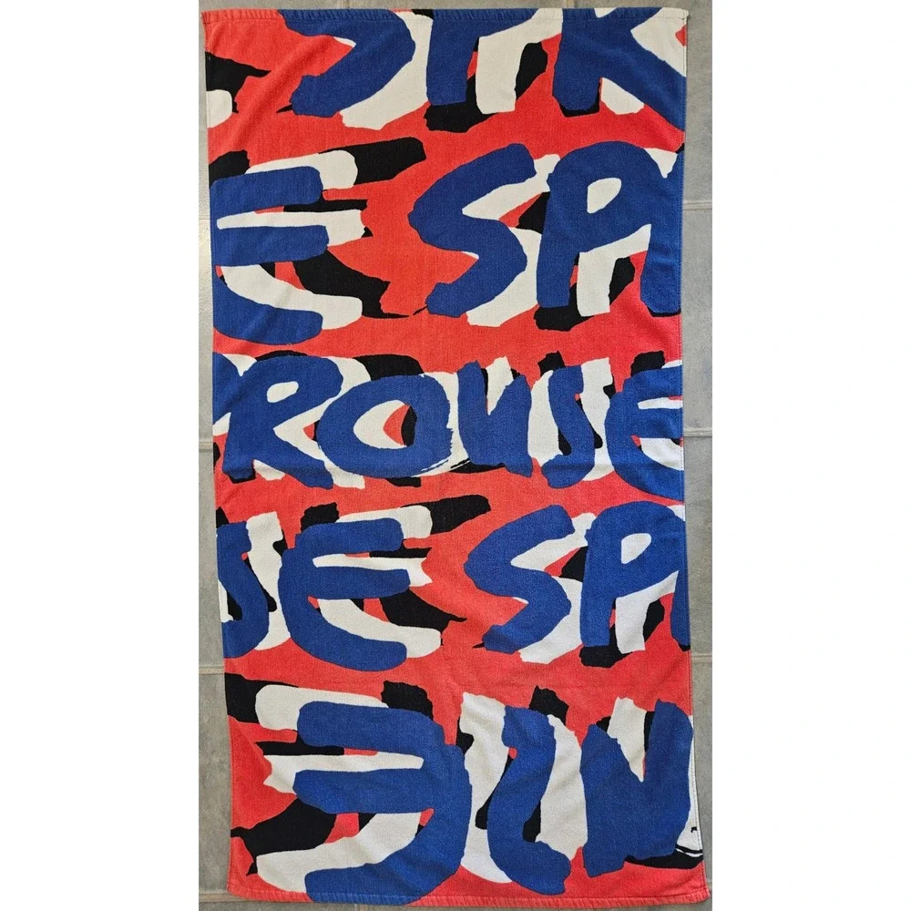 Stephen Sprouse Graffiti Beach Towel 2002 Target Jay Franco Red Blue Cotton Y2K